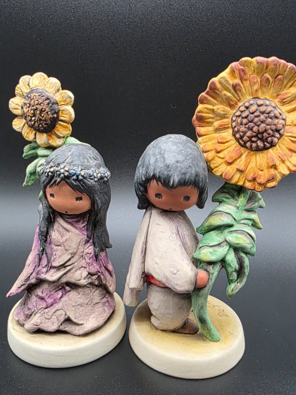 Vintage Degrazia Sunflower Figurines by Goebel 6.5" W Germany  1983 1988